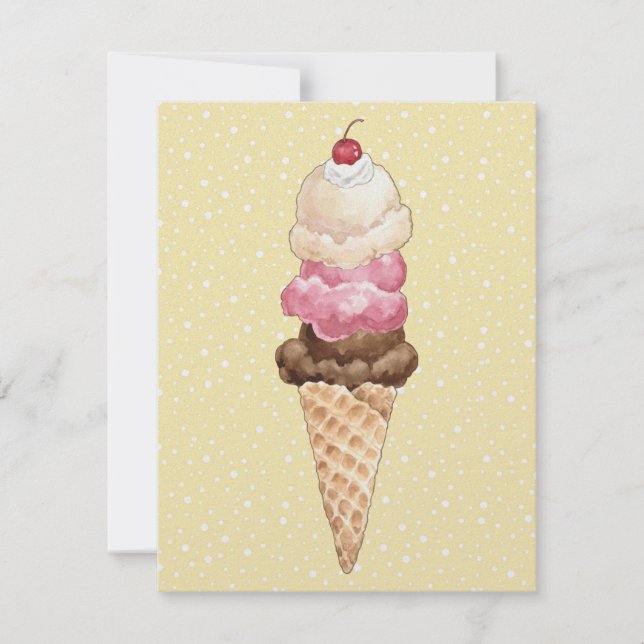 Ice Cream Cone Invitation (Front)