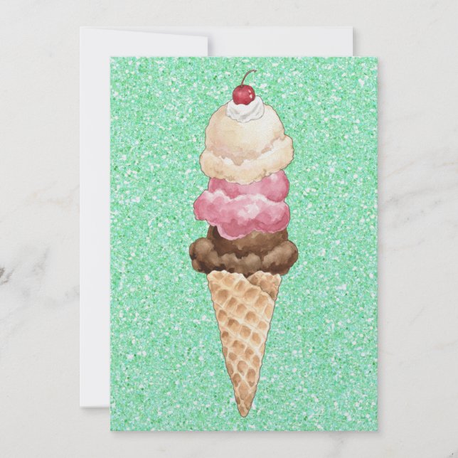 Ice Cream Cone Invitation (Front)