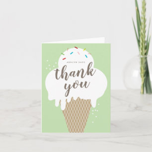 Ice cream cone kids thank you card