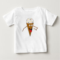 Ice Cream Cone Licking a Person Baby T