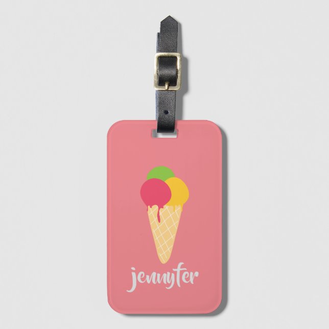 Ice Cream Cone Luggage Tag (Front Vertical)