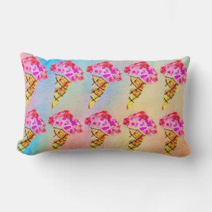 Ice Cream Cone Lumbar Pillow