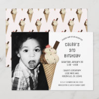 Ice Cream Cone Party Custom Birthday Photo