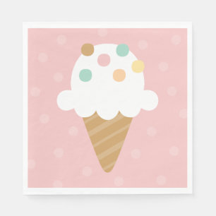 Ice Cream Cone Pastel Birthday Party Napkins