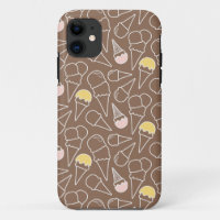 Ice Cream Cone Pattern on Brown