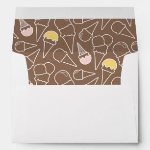 Ice Cream Cone Pattern on Brown Envelopes