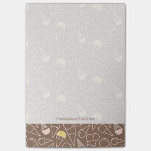 Ice Cream Cone Pattern on Brown Post-it Notes