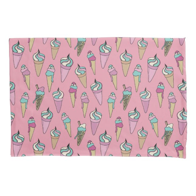 Ice Cream Cone Pattern Pillowcase (Front-Left)