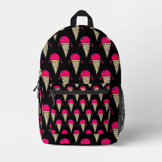 Ice Cream Cone Pattern Printed Backpack