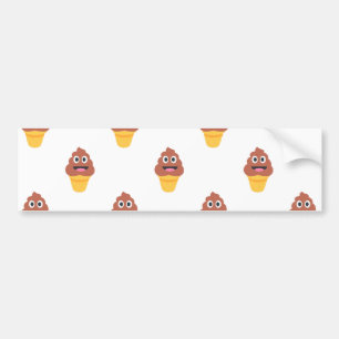 ice cream cone poo emoji bumper sticker