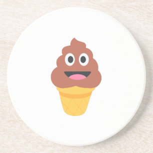 ice cream cone poo emoji coaster