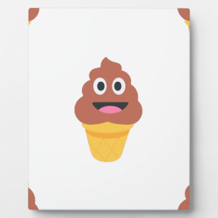 ice cream cone poo emoji plaque