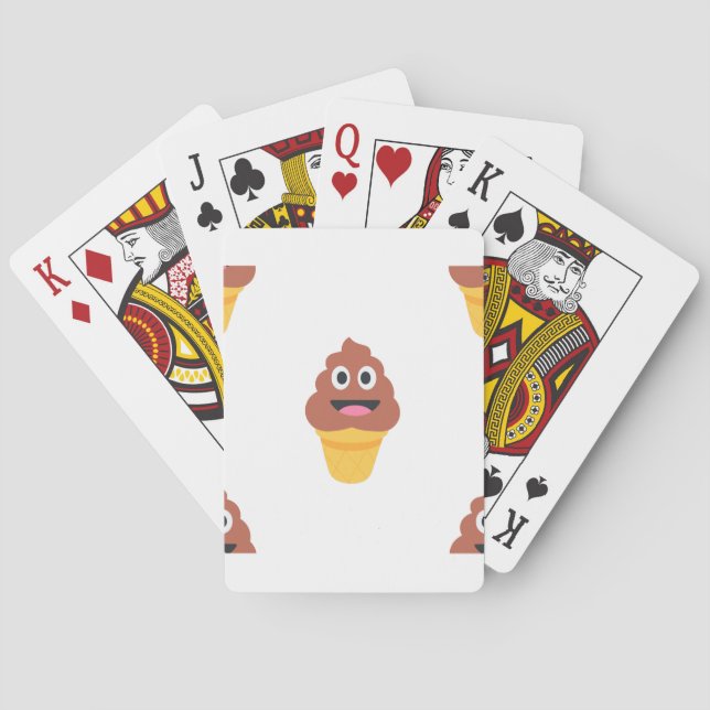 ice cream cone poo emoji playing cards (Back)