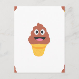 ice cream cone poo emoji postcard
