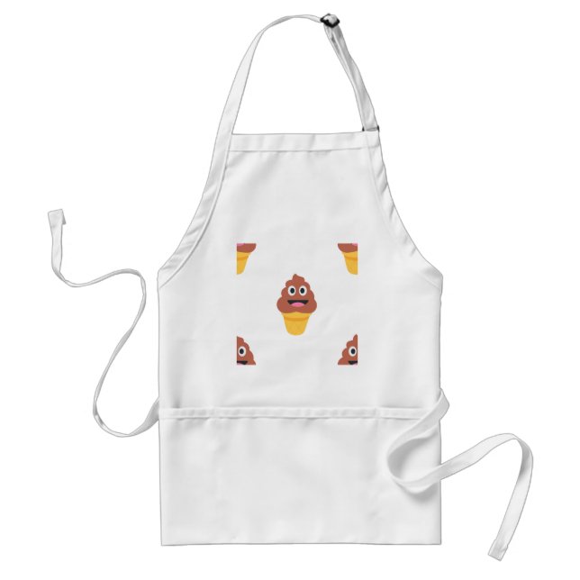 ice cream cone poo emoji standard apron (Front)