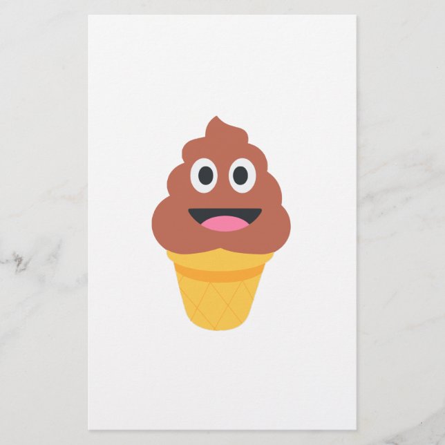 ice cream cone poo emoji stationery (Front)
