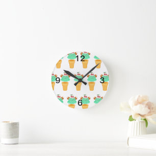 ice cream cone round clock