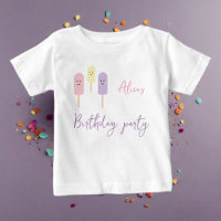 Ice Cream Cone Scoop Confetti Pink Kids Birthday