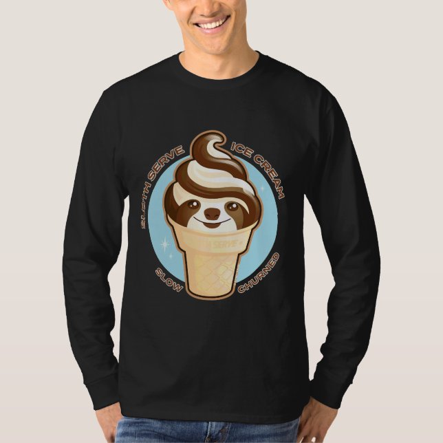 Ice Cream Cone Sloth Pun Relaxed Fit T-Shirt (Front)