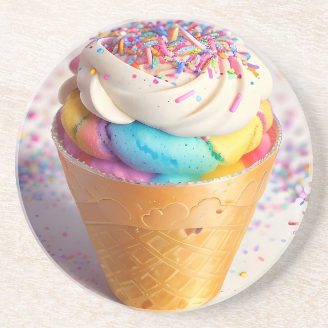 Ice Cream Cone Sprinkles Coaster (Front)