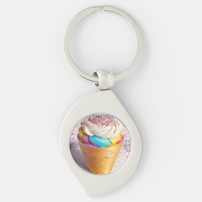 Ice Cream Cone Sprinkles Key Ring (Front)