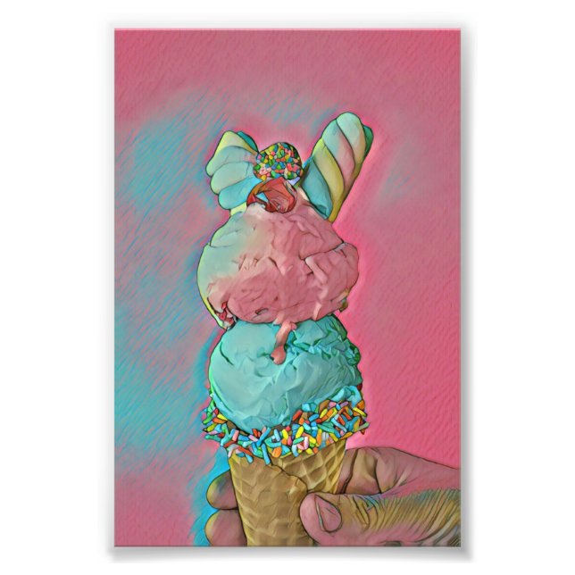 Ice cream cone sprinkles photo print (Front)