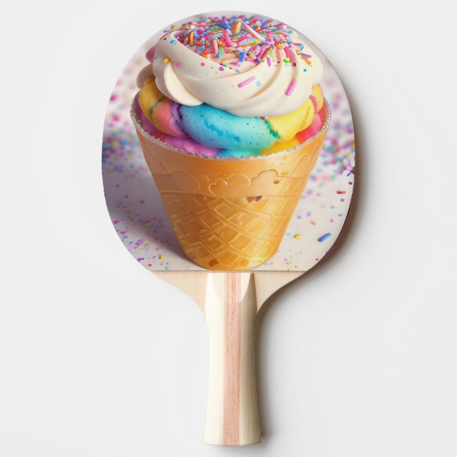 Ice Cream Cone Sprinkles Ping Pong Paddle (Front)