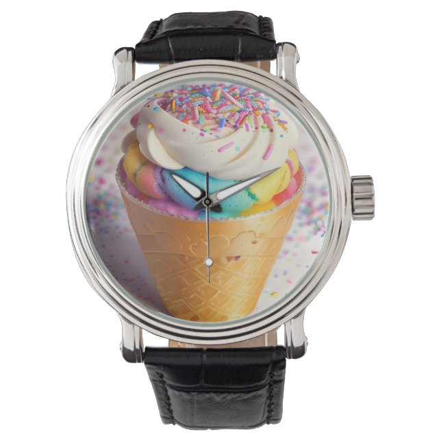 Ice Cream Cone Sprinkles Watch (Front)