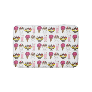 Ice Cream Cone Sundae Shake Banana Split Bath Mat