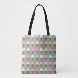 Ice Cream Cone Tote Bag Bright Colourful Pattern
