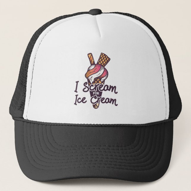 Ice Cream Cone Trucker Hat (Front)