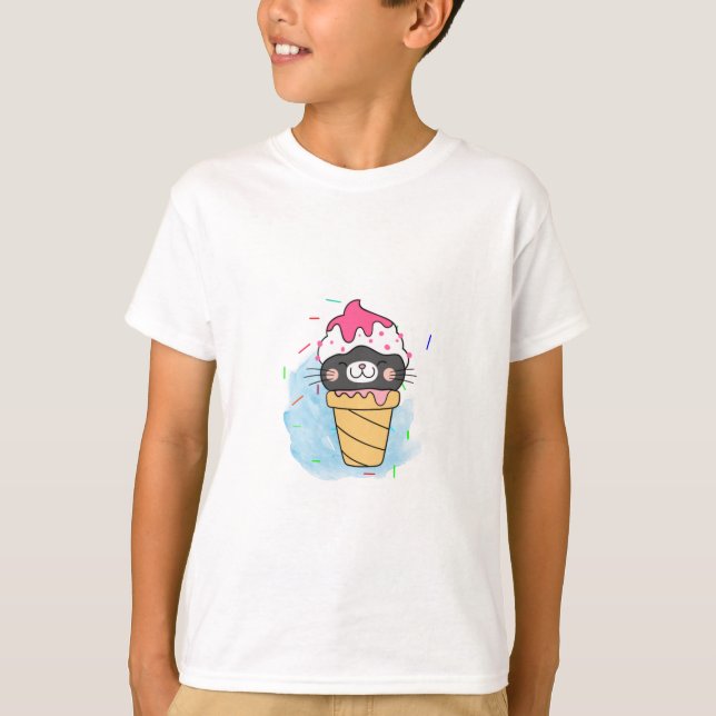 ice cream cone watercolor T-Shirt (Front)