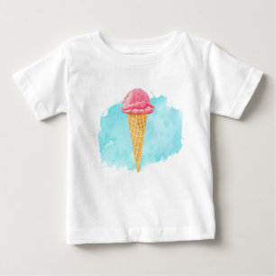 Ice Cream Cone With A Blue Paint Splatter Baby T-Shirt