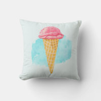 Ice Cream Cone With A Blue Paint Splatter