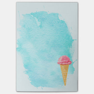 Ice Cream Cone With A Blue Paint Splatter Post-it Notes