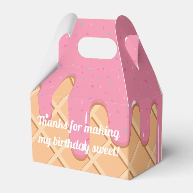 Ice Cream Cone With Sprinkles Fun Favour Box (Front Side)