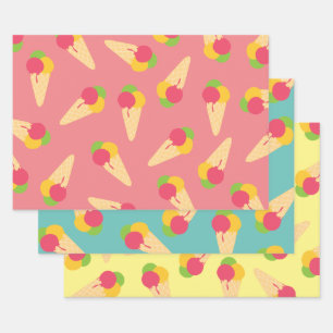 Ice Cream Cone Wrapping Paper Sheet
