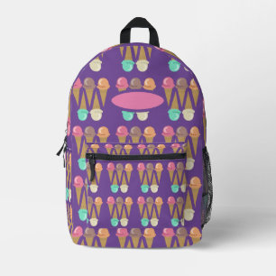 Ice Cream Cone Zone Fun Sweet Treats Printed Backpack