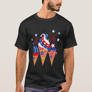 Ice Cream Cones 4th Of July Holiday Patriotic T-Shirt