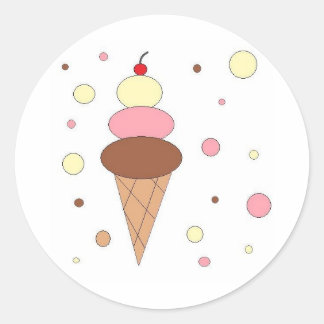 Ice Cream Cones Classic Round Sticker