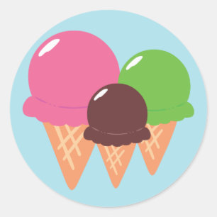 Ice Cream Cones Classic Round Sticker