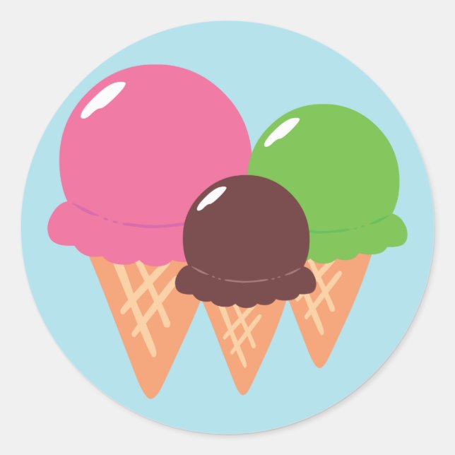 Ice Cream Cones Classic Round Sticker (Front)
