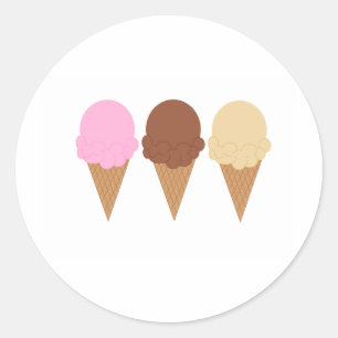 Ice Cream Cones Classic Round Sticker