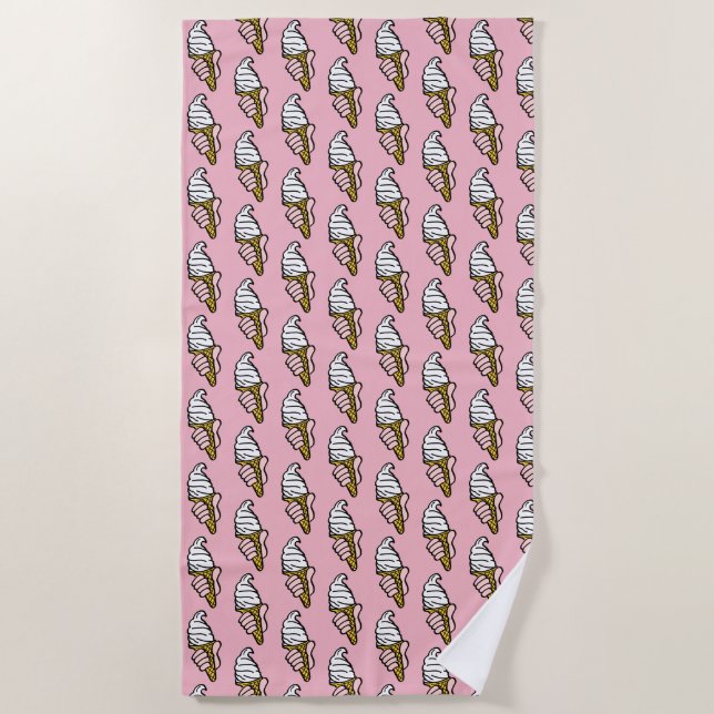 Ice Cream Cones Design Beach Towel (Front)