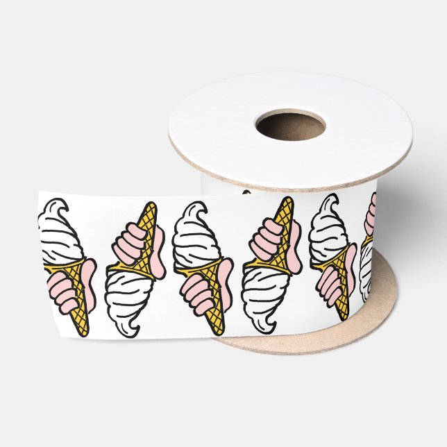 Ice Cream Cones Design Satin Ribbon (Spool)