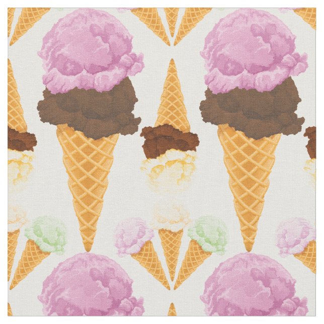 Ice Cream Cones Fabric (Close Up)