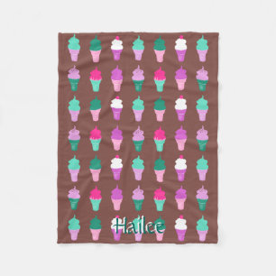 Ice cream cones fleece blacket blanket