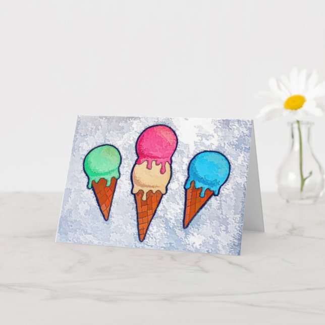 Ice Cream Cones Greeting Card (Small Plant)