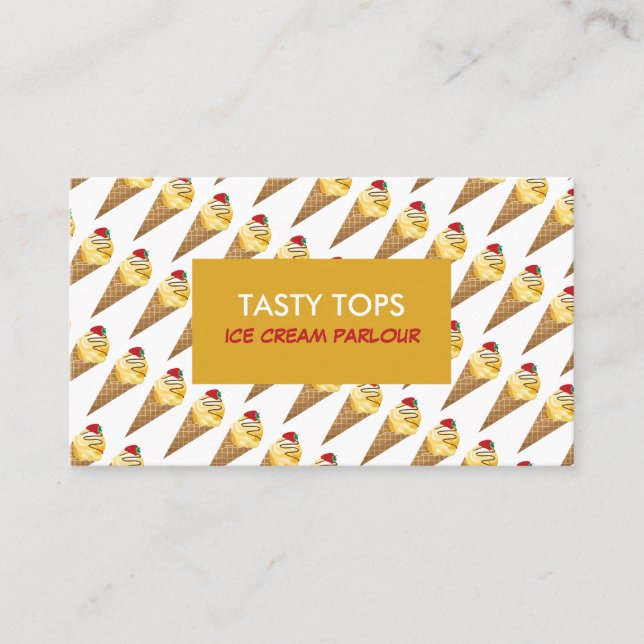 Ice Cream Cones, Ice Cream Parlour Business Card (Front)