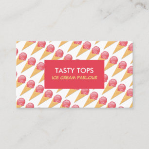 Ice Cream Cones, Ice Cream Parlour Business Card